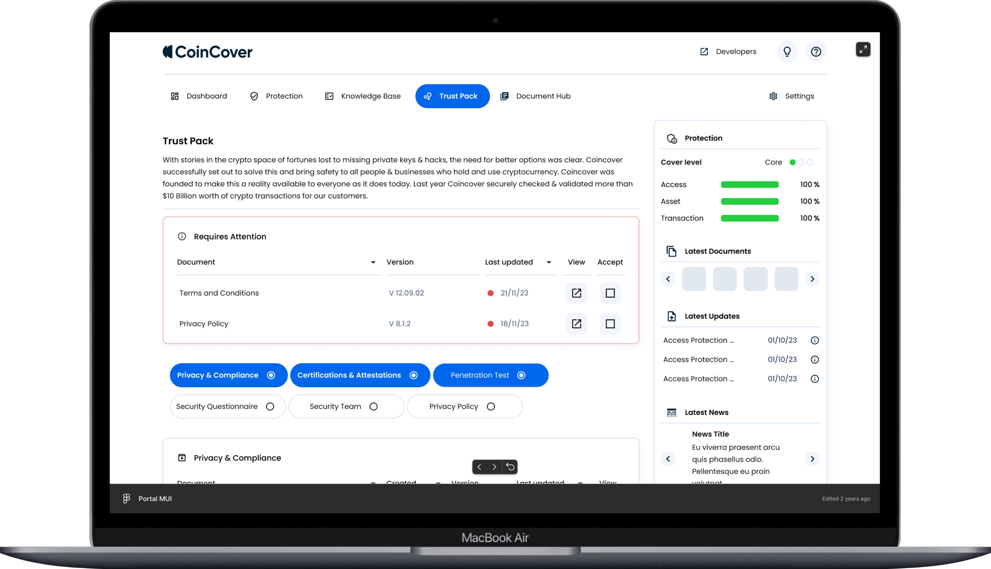Coincover — wallet protection dashboard for institutional crypto custody