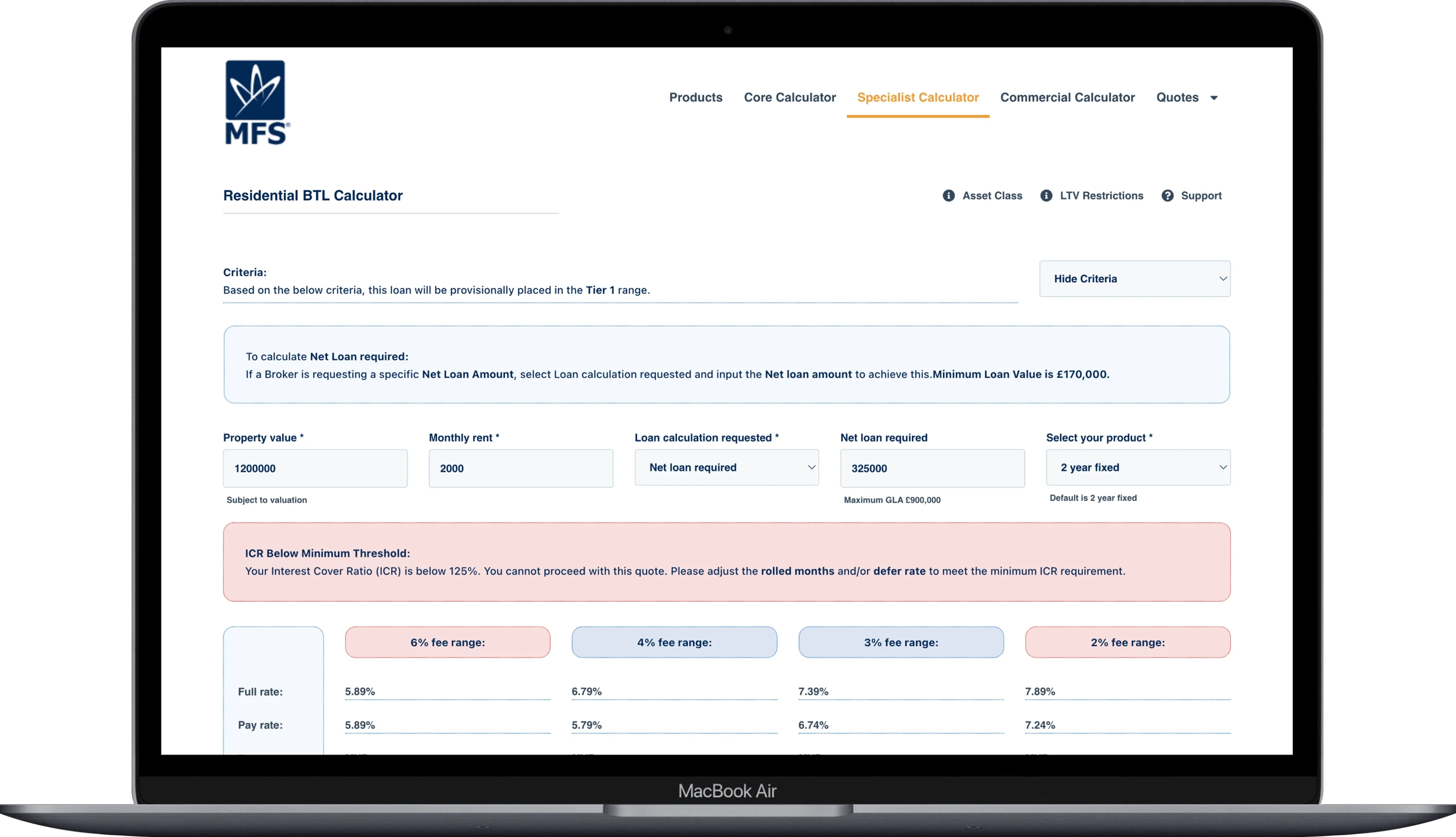 MFS Astra/Polaris — design system and product recommender for specialist property lending